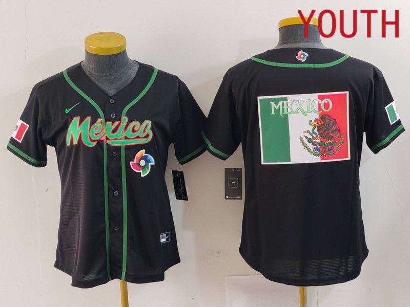 Youth 2024 World Cub Mexico Blank Black Nike MLB Jersey style 8->boston red sox->MLB Jersey